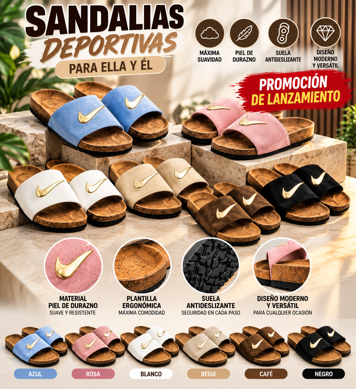 🤩SANDALIAS DEPORTIVAS🍑 PIEL DE DURAZNO 🩴